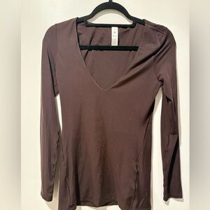 lululemon athletica Deep V-Neck Long Sleeve Top - Brown